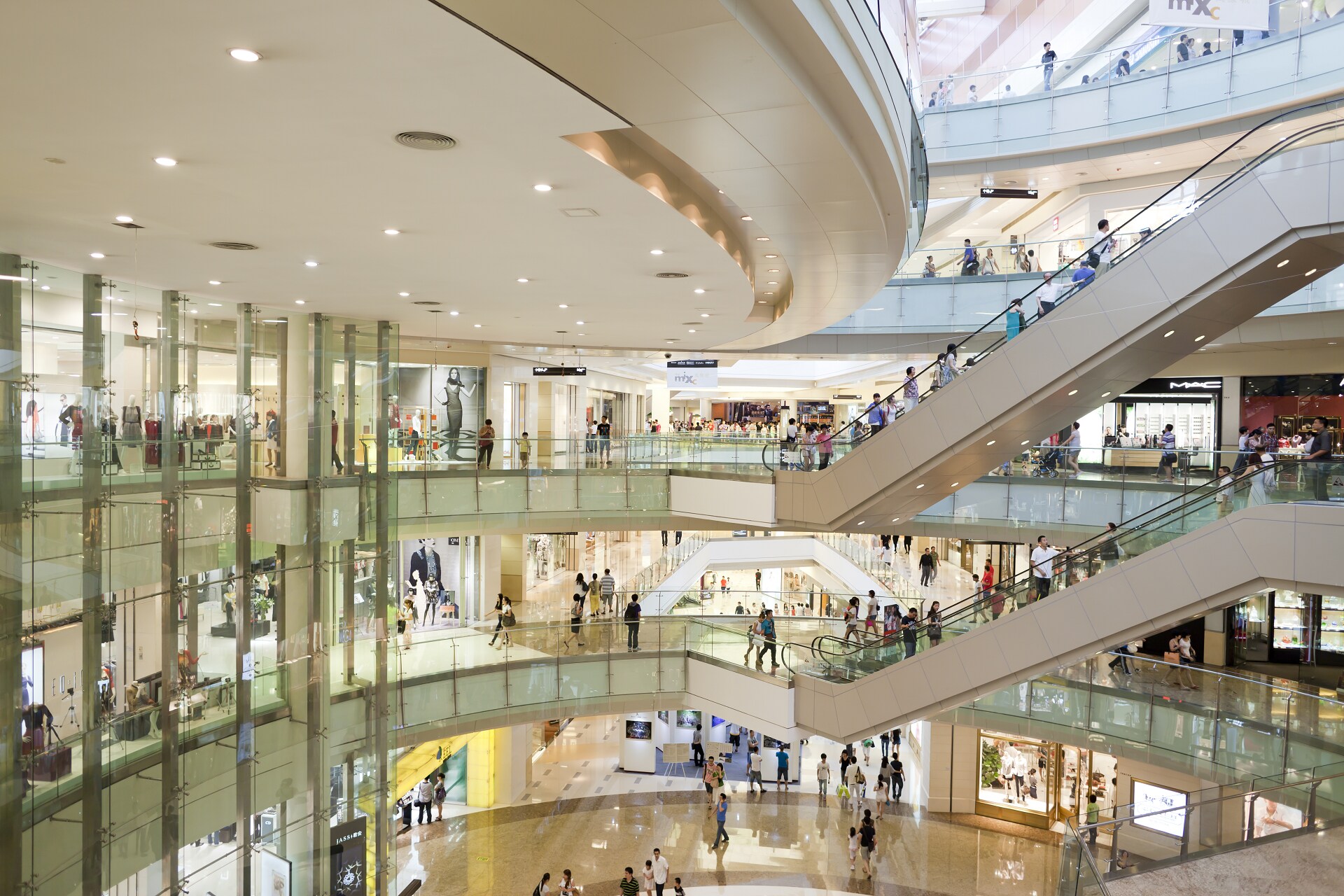 Interior of a shopping mall